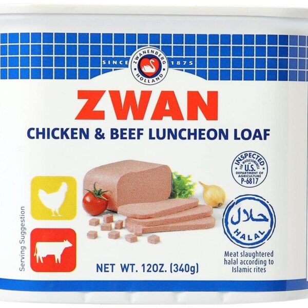 ZWAN CHICKEN & BEEF LUNCHEON MEAT HALAL 12 OZ CAN 
